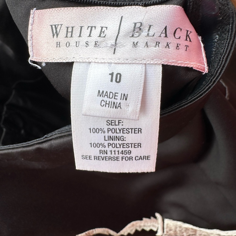White House Black Market Black Dress with Floral Details - Picture 3 of 3